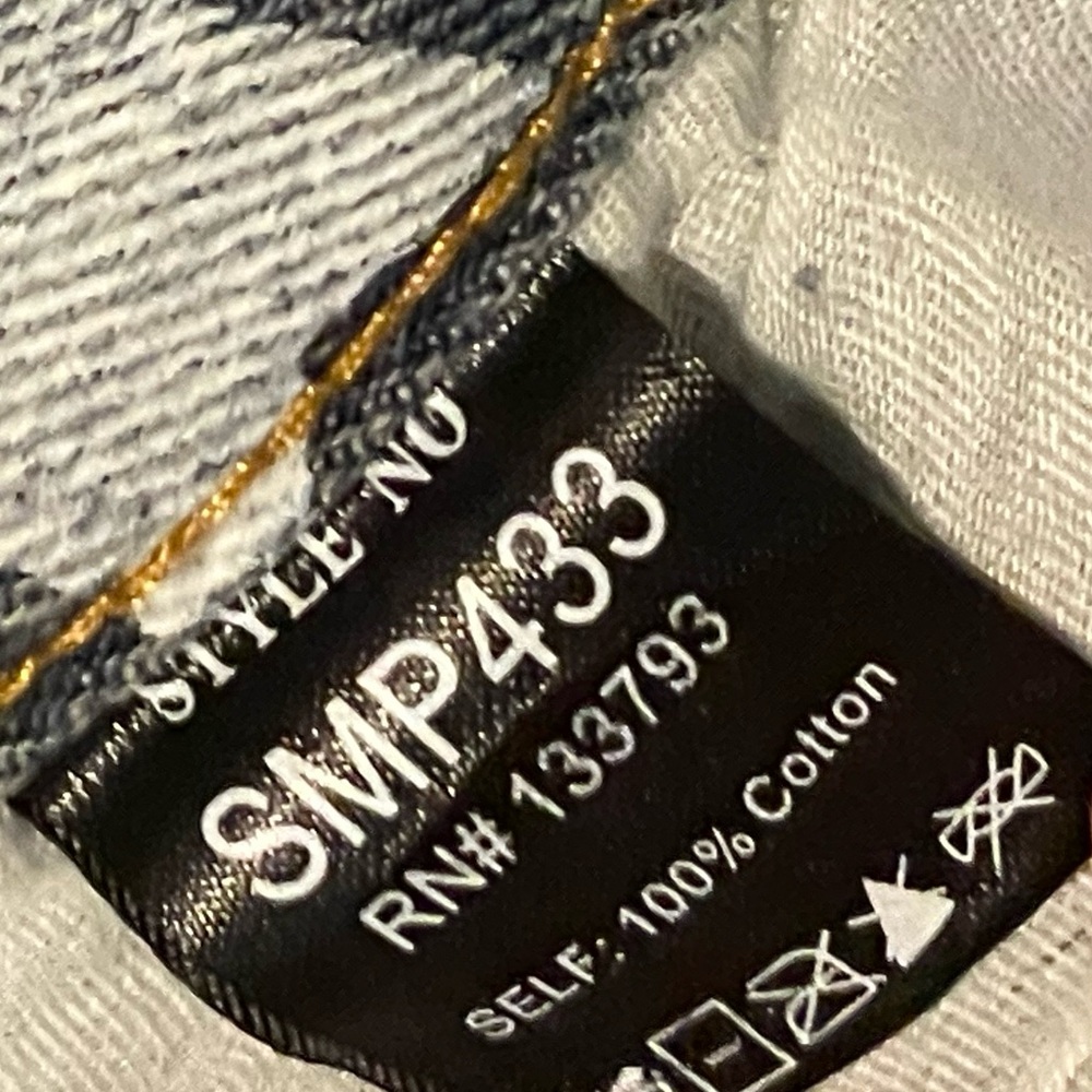 ๐ POL - Sample - Star Patterned Denim Joggers - Destressed - 100% COTTON - Picture 8 of 12